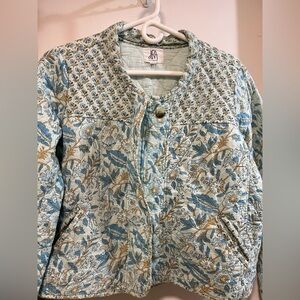 Anthropologie Dra quilted Floral Jacket in Light Blue